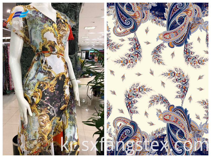 100% Polyester Digital Printed Thicker Chiffon Fabric